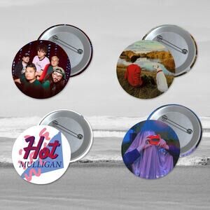 Hot Mulligan 1.5 inch Music Pin Back Button 4 Pack Set Rock Punk Fun Buttons